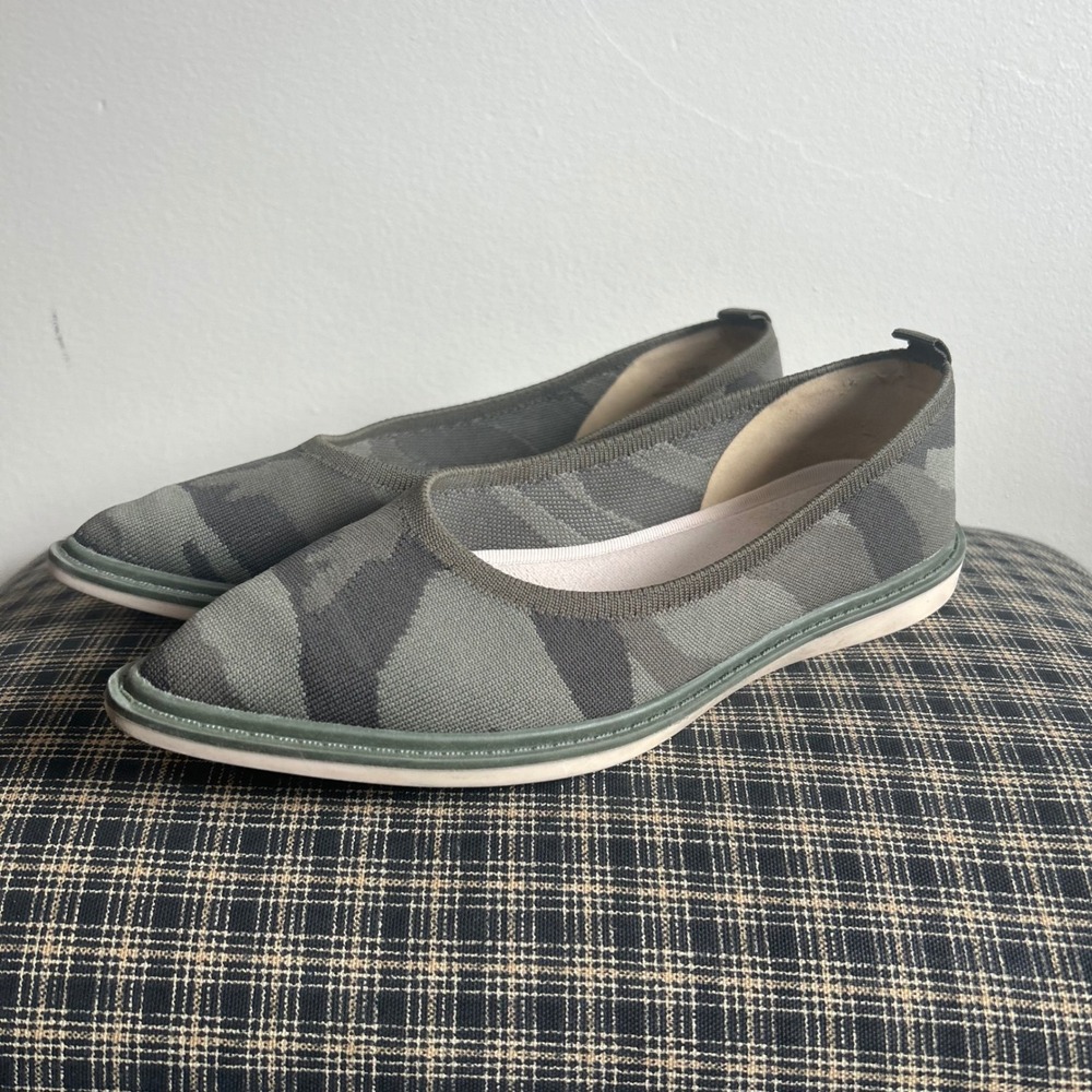 Louise et Cie Celeste Flats Women‎ 7.5 Green Camo Knit Pointed Toe LC-CELESTE